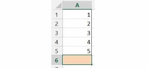 Using AutoSum by selecting the blank cell underneath the data