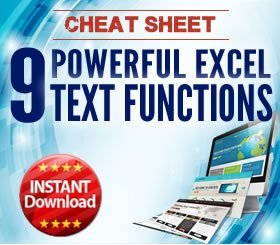 Cheat Sheet - 9 powerful Excel TEXT functions