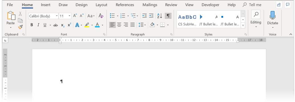 Word displays the page as it will look when it is printed
