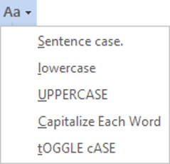 Change the case of text in Word