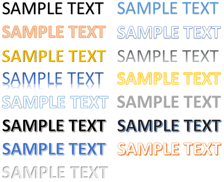 Some example of Text Effects and Typography (WordArt) in Word