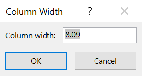 Resize a row or column by value