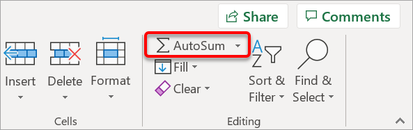 The Autosum button is the easiest way to access functions for beginners