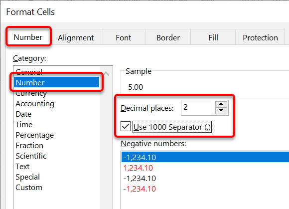 Format a spreadsheet: Number formatting