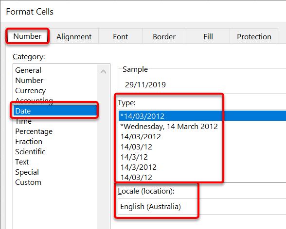 Format a spreadsheet: Date formatting