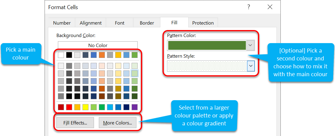 Format a spreadsheet: Adding colour to cells