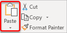 Cut and paste: Then paste the cut or copied selection to the new location