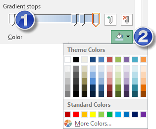 Choose a color for the gradient stop marker