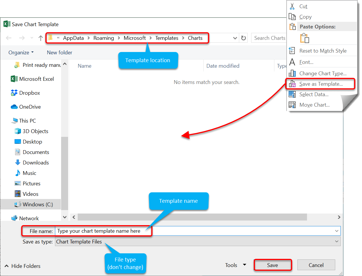 Save your custom chart as a Chart Template if you wish to reuse the design/style elsewhere