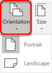 Choose the page orientation