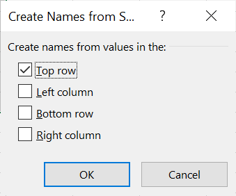 Using existing headings to name ranges