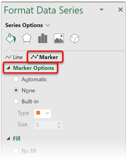 Customise the marker options for the stock chart