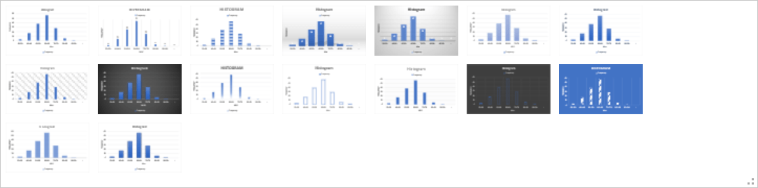 The Chart Options gallery provides a quick way to add a professional finish to your histogram