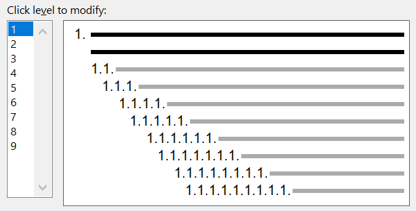 Click Level to Modify