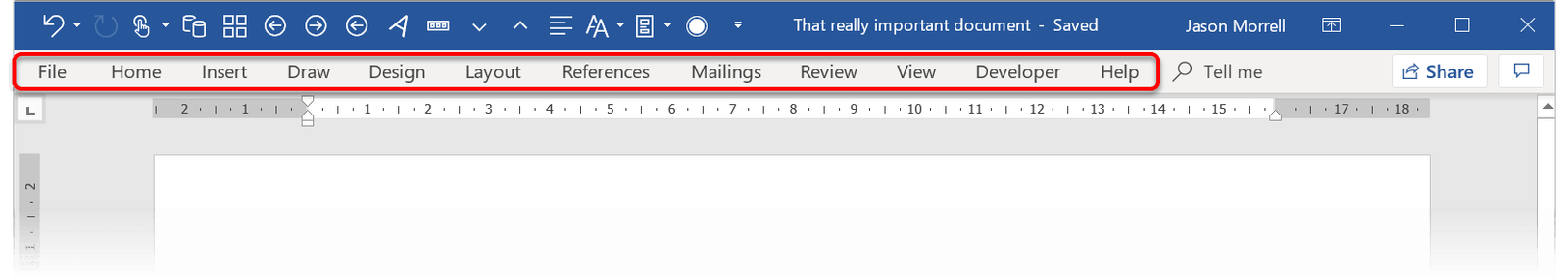 The 'Show Tabs' option in Word