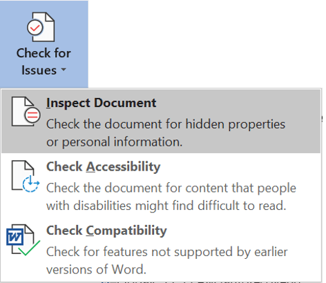 Inspecting a document for flaws and issues