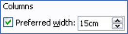 Set the preferred column width of your Word tables