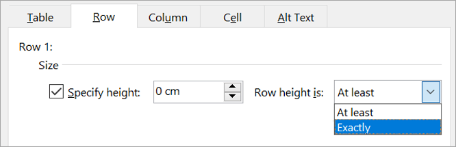 Set the row height to 'At Least' or 'Exactly'  what you need