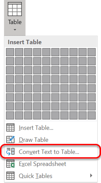 How to convert text into a table