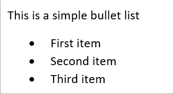 Simple bullet list