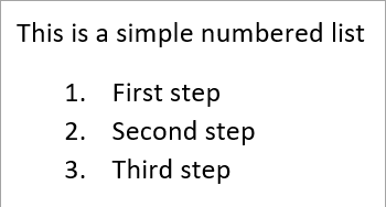 Simple numbered list