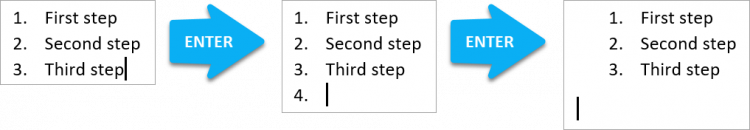 Single-level numbered lists and custom bullet lists in Word