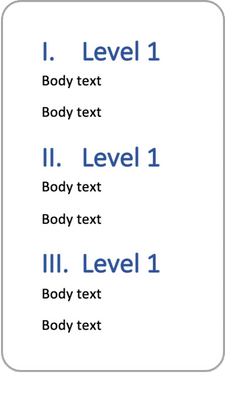 MLN 13 - I, II, III numbering